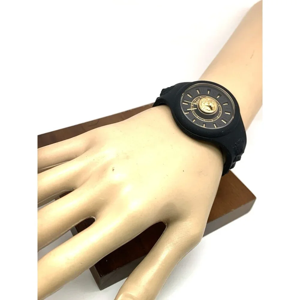 Versus by Versace Women's Watch VSPOQ1G21 Quartz Gold Black Rubber Band 40mm